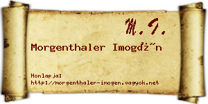 Morgenthaler Imogén névjegykártya